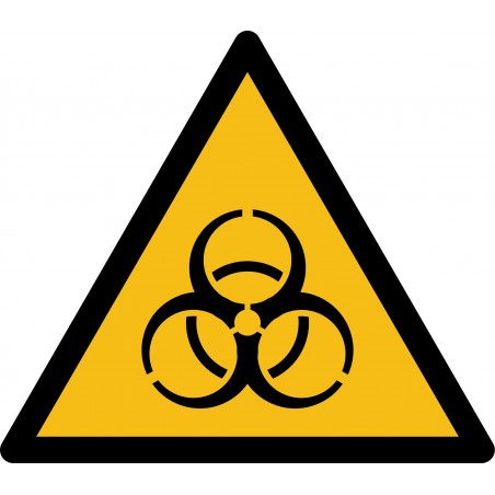 Autocollant vinyl - Danger risque biologique - L.200mm x H.200mm